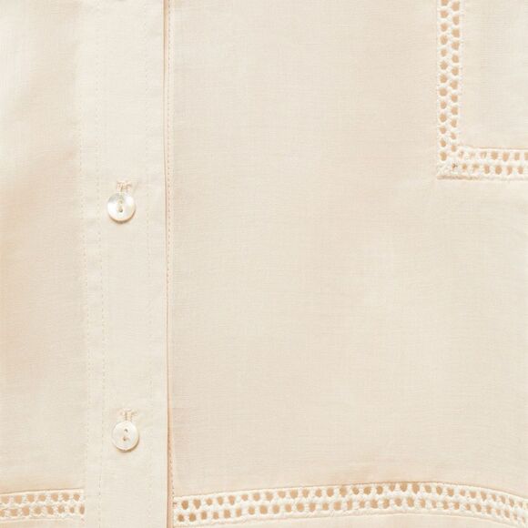 Mango SELECTION RAMIE SHIRT WITH EMBROIDERED DETAILS - Picture 5 of 6